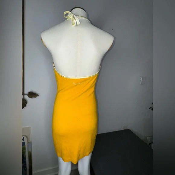 Y2k Pepe Jeans Yellow Halter Dress - Picture 4 of 14
